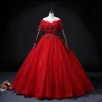 burgundy tulle appliques sweetheart evening dresses off shoulder quinceanera shiny crystal beaded prom gown vestido 15 a%c3%b1os rojo
