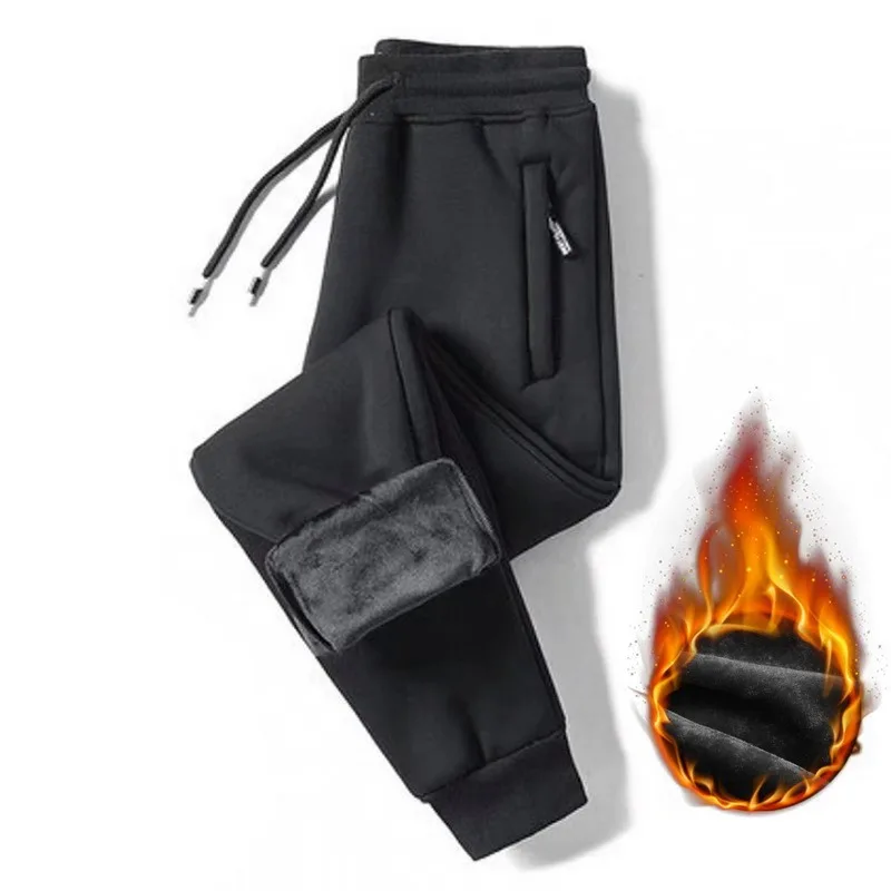 

Winter Warm Fleece Pants Men 2023 Lambswool Thick Casual Thermal Sweatpants Male Trousers Brand High Quality Fashion Men Joggers