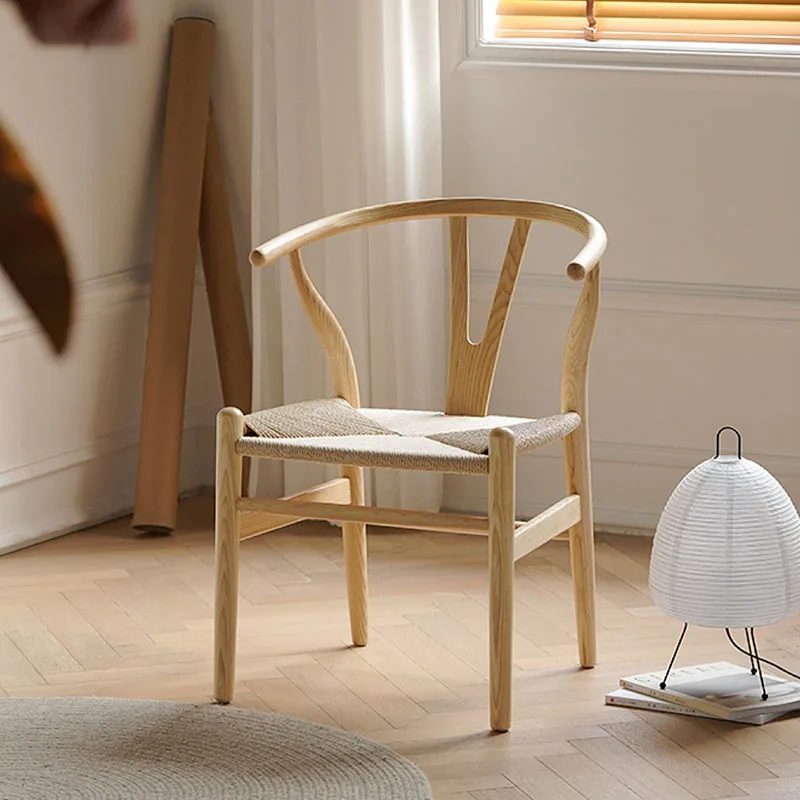 

Скандинавский стул из цельной древесины для столовой, домашняя спинка, ротанговый стул, дизайнерский стул для отдыха, чайной комнаты, дома