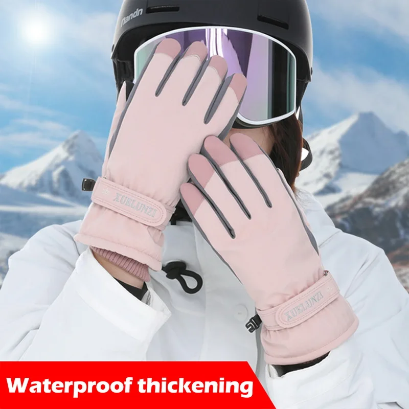 

Fashion Winter Gloves Women Ski Gloves With Touchscreen Function Thermal Gloves Warm Snow Gloves Waterproof Snowboard Men Gloves