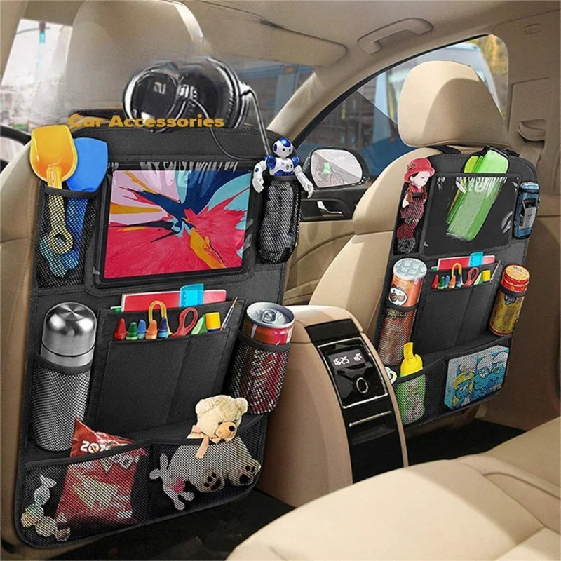 

Автомобильный Органайзер на заднее сиденье с держателем для планшета с сенсорным экраном, Автомобильные карманы для хранения, чехол, защит...