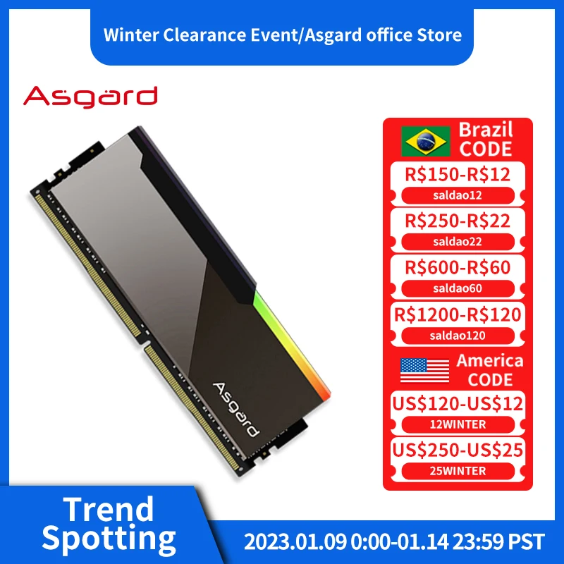  Asgard DDR4 RAM Bragi V3 Memoria Ram DDR4 8GBx2 3600MHz 4000MHz Specially Selected B-die CL14 CL16 Desktop Memory Mirror Design 