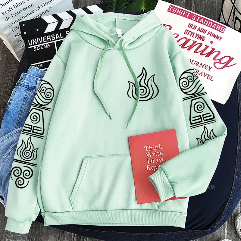 Аватар последний маг воздуха Harajuku аниме толстовка с капюшоном одежда вода земля