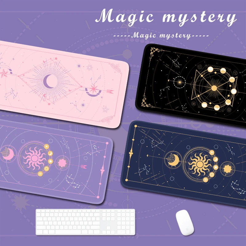 Magic Moon Star Purple  Extra Large Kawaii Girl Gaming Mouse Pad Cute XXL Desk Mat Water Proof Nonslip Laptop Desk Accessories