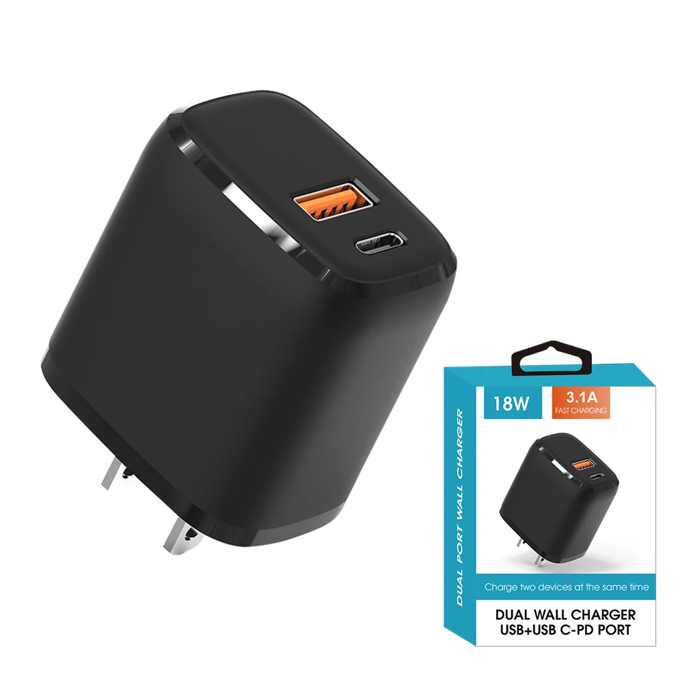 

Сетевое зарядное устройство с двумя USB-портами, 20 Вт, Тип C, QC 3,0