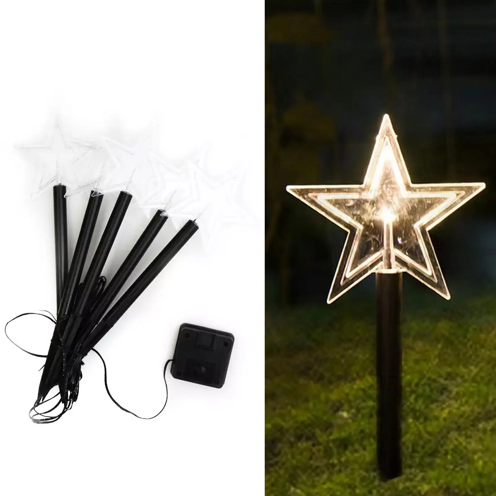 

5pcs Star Shape Led Batteries Pathway Lights Waterproof Outdoor Lamp For Garden Landscape Yard Patio Driveway Walkway Lighting