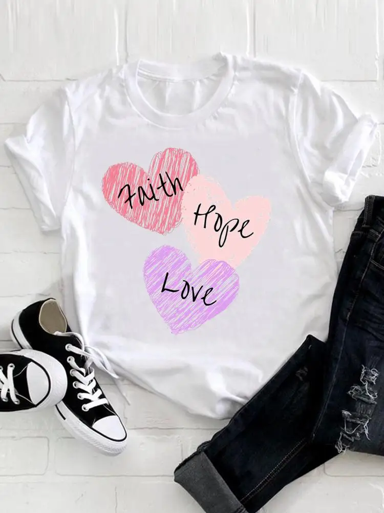 

Футболка женская летняя повседневная с коротким рукавом и графическим принтом