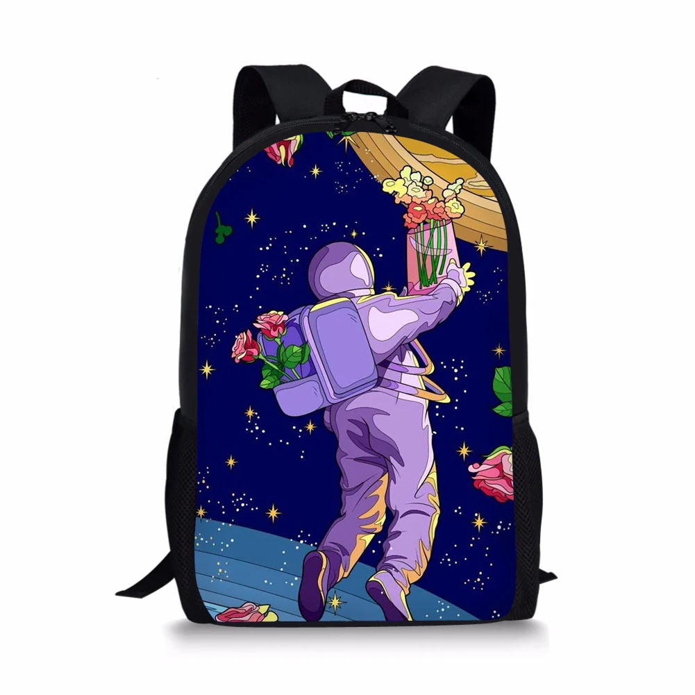 Astronuat Pattern Print School Bags Daily Travel Climbing Durable Backpack Trendy Birthday Gift for Kids Fashion Knapsack