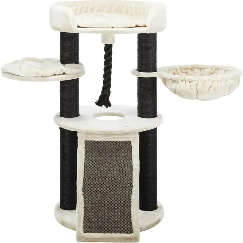 

Bovina Plush & Sisal 3-Level 55.5" Cat Tree, Scratching Posts & Hammock, Black