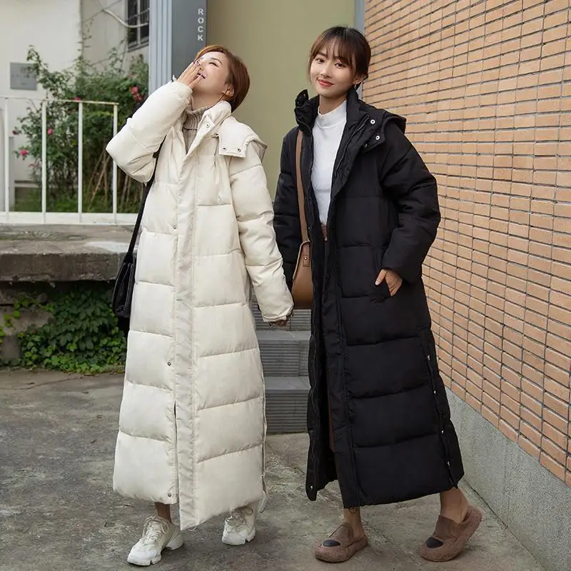 Winter Jeaket Women 2022 New Down Cotton Long Sleeve Hooded Casual Warm Zipper Female Clothing Coats Outwear Solid Parkas Tops