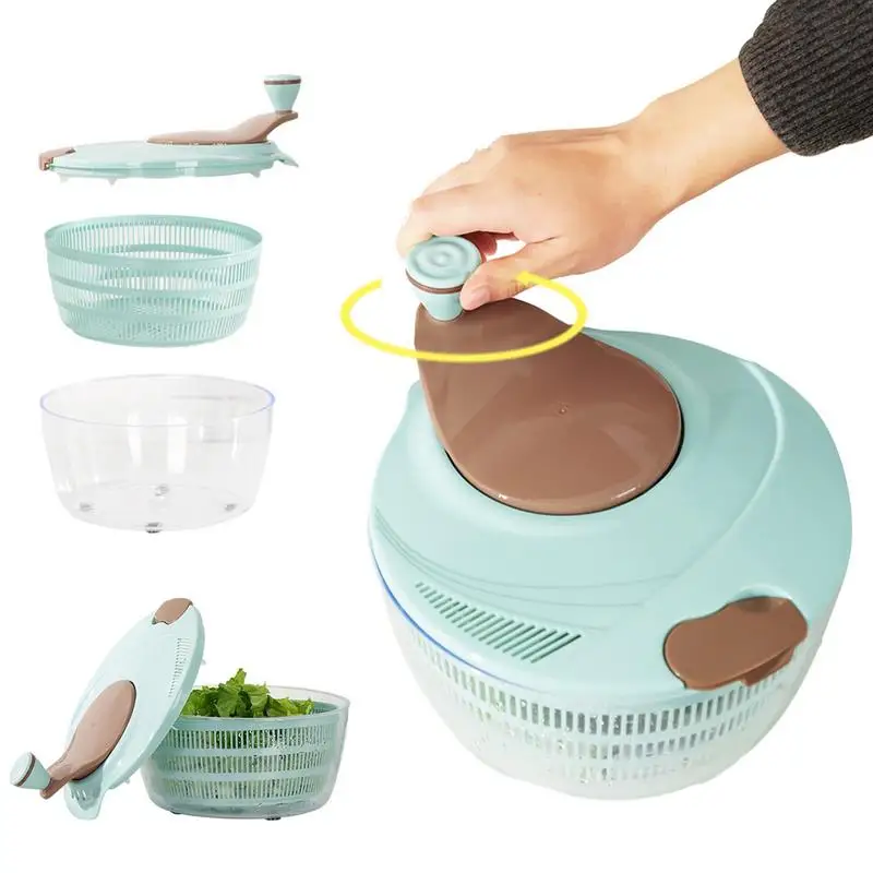 

Salad Spinner Double Layer Fruit Washer Spinner With Double Outlet Drain Holes Quick Fruit Spinner For Washing Fruits Vegetables