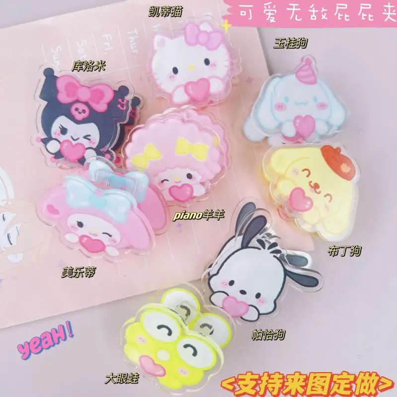 

Kawaii Sanrio клипса Hello Kittys Mymelody Kuromi аксессуары Милая красота прозрачная акриловая книга фотография подарок для девочек