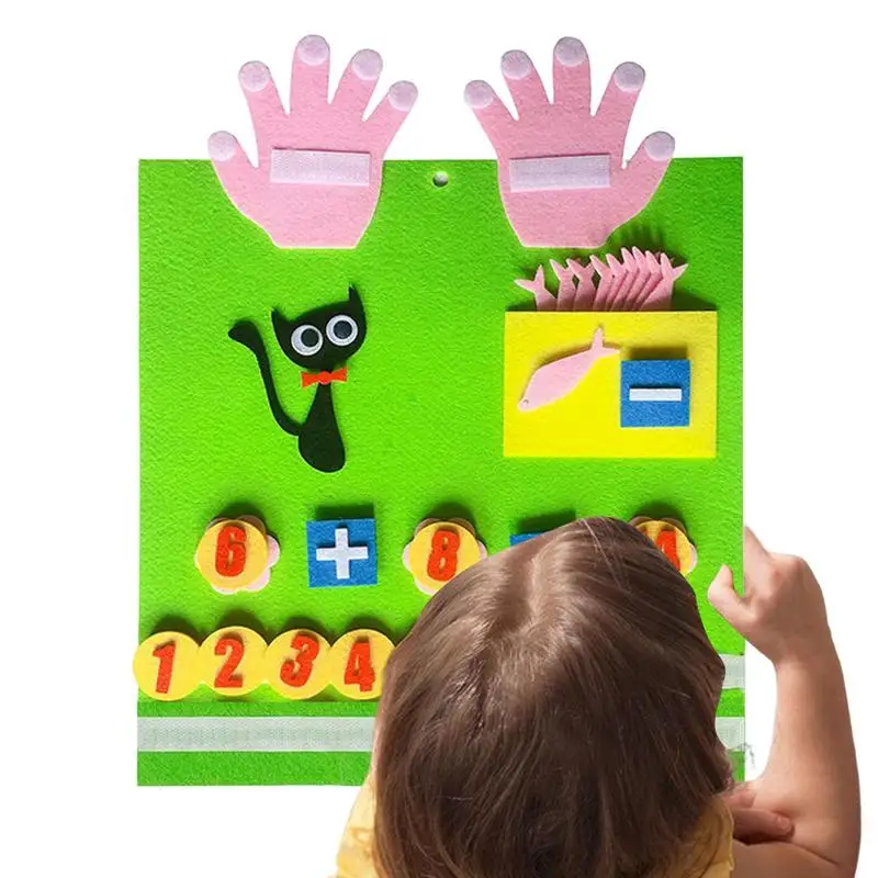 

Felt Board Finger Numbers Counting Toy Preschool Math Manipulatives For Early Education Addition Subtraction Kindergarten Game