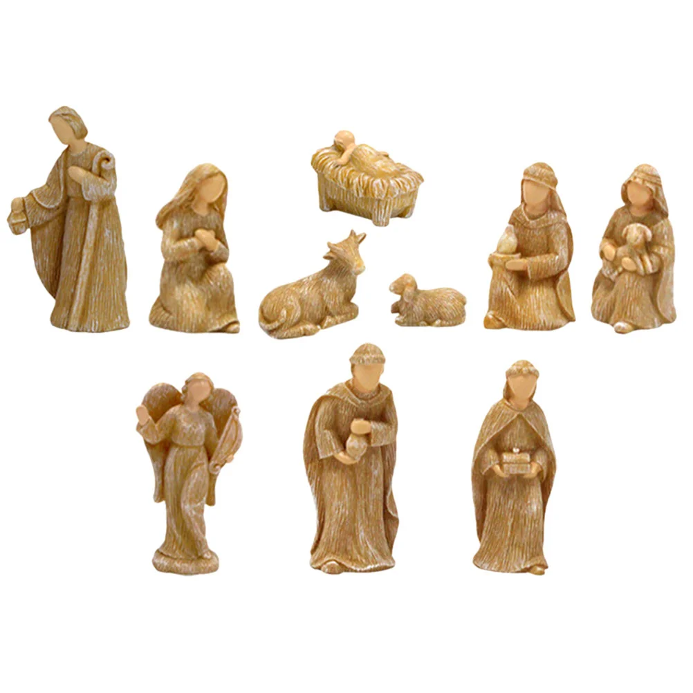 

Birth Jesus Sculptures Christmas Decorations Accessories Small Ornaments Resin Decors