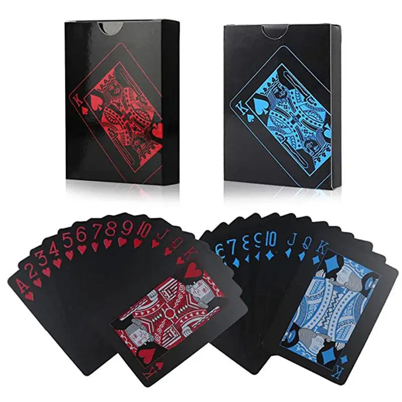 

Водонепроницаемая черная игральная карта, покерная игра, палуба, покерный костюм из ПВХ, волшебная колода карт, коллекция волшебных подарков, искусственные карты для покера