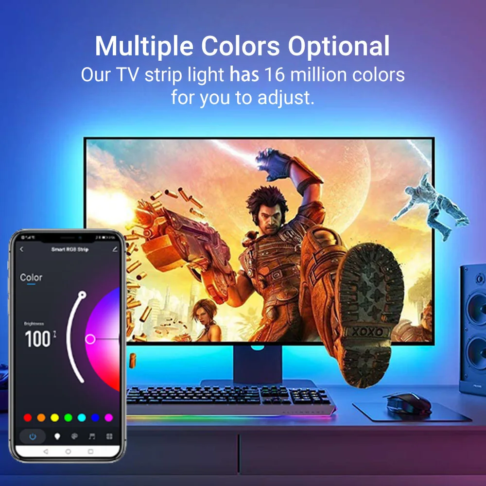 USB TV Strip светильник Smart RGB светодиодный SMD5050 30 светодиодов/м