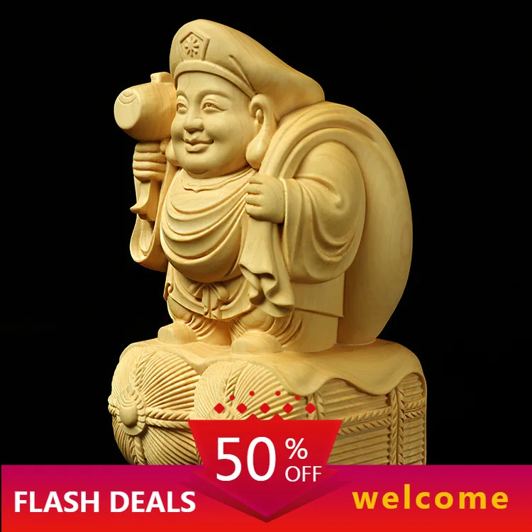 

Factory Wholesale Boxwood Seven Lucky Gods God of Wealth Buddha Home Ornament Wooden Decoration Hand Pieces
