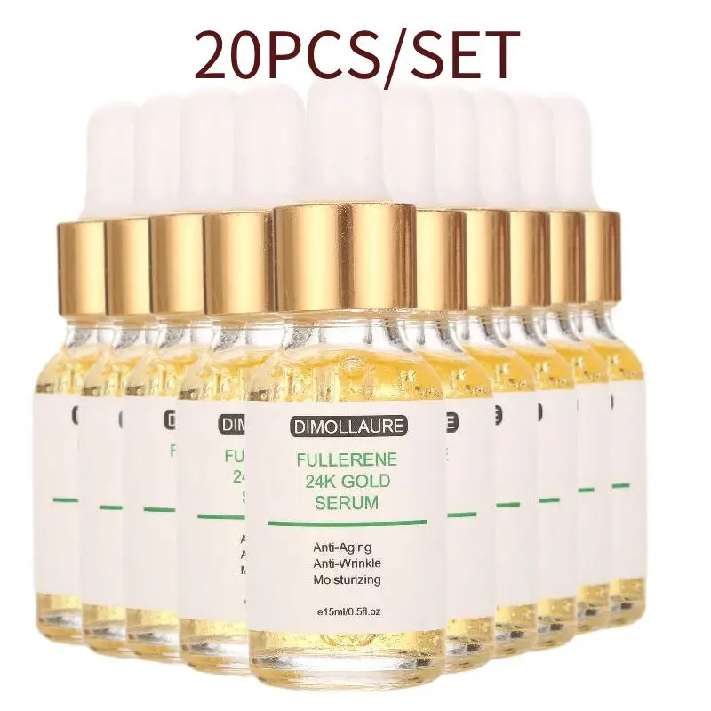 

20PCS Dimollaure 24K Gold Hyaluronic Acid Face Serum Moisturize Shrink Pore Brighten Lift Firming Skin Care Essence