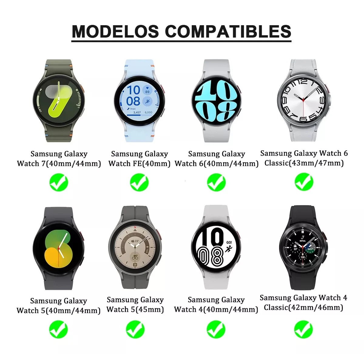 Силиконовый ремешок для Samsung Galaxy Watch 7 6 5 4 FE 40 мм 44 мм/6 Classic/5Pro Браслет с магнитной