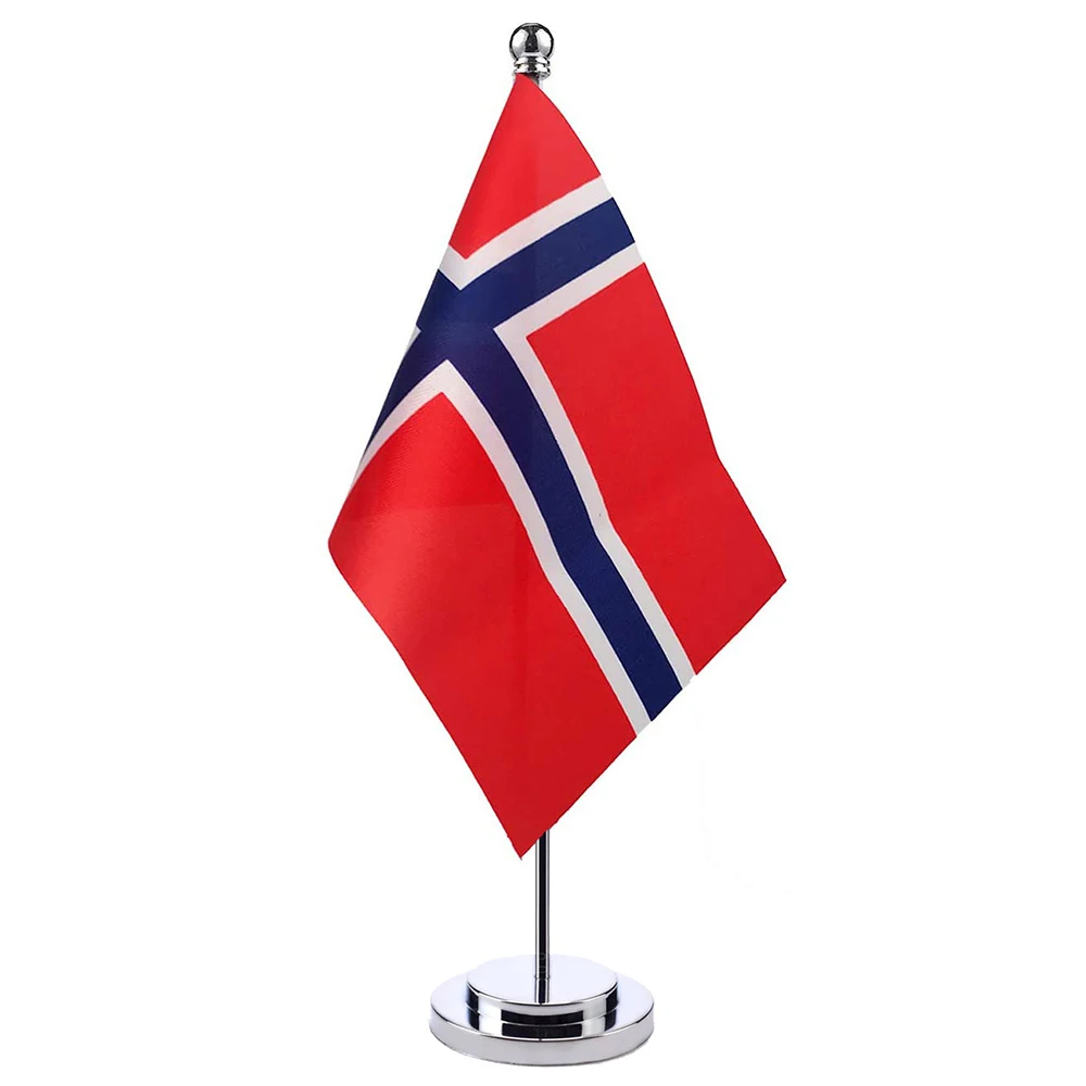 Фото Флаг Норвегии для офисного стола, 14x21 см, полиэстер, Noreg Norge nor, норвежский, национальный №3