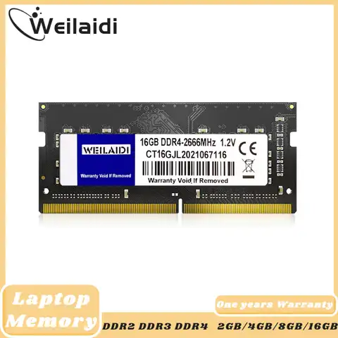 Оперативная память WEILAIDI DDR2 DDR3 DDR4 2 ГБ 4 ГБ 8 ГБ SO-DIMM память для ноутбука 533 667 800 1066 1333 1600 1866 2133 2400 2666 МГц