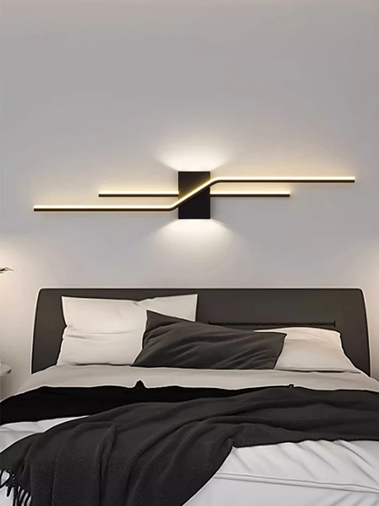 Минималистичная настенная лампа в полоску линейный светильник для гостиной с