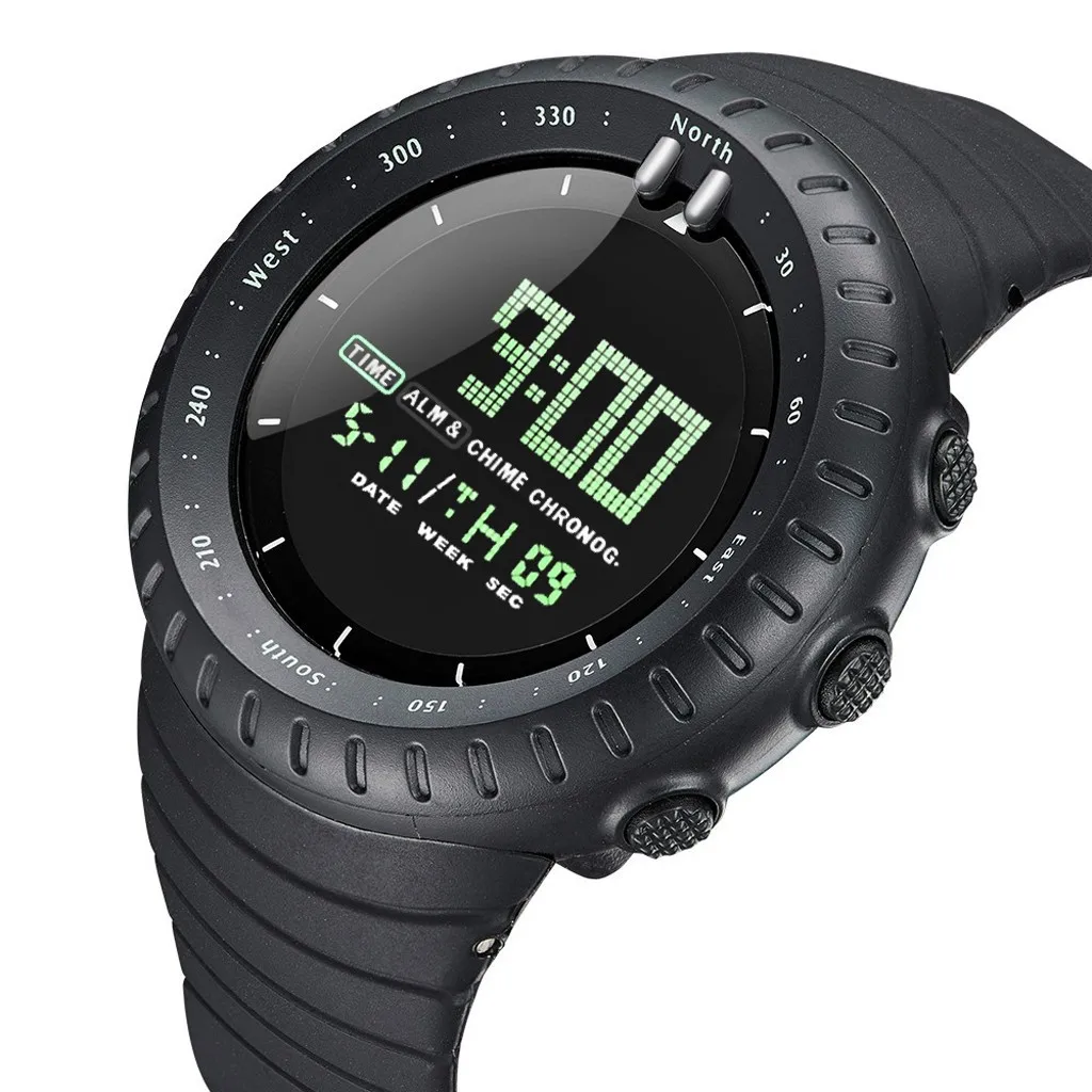 

Часы мужские цифровые, спортивные многофункциональные электронные, с резиновым ремешком, для спортсменов