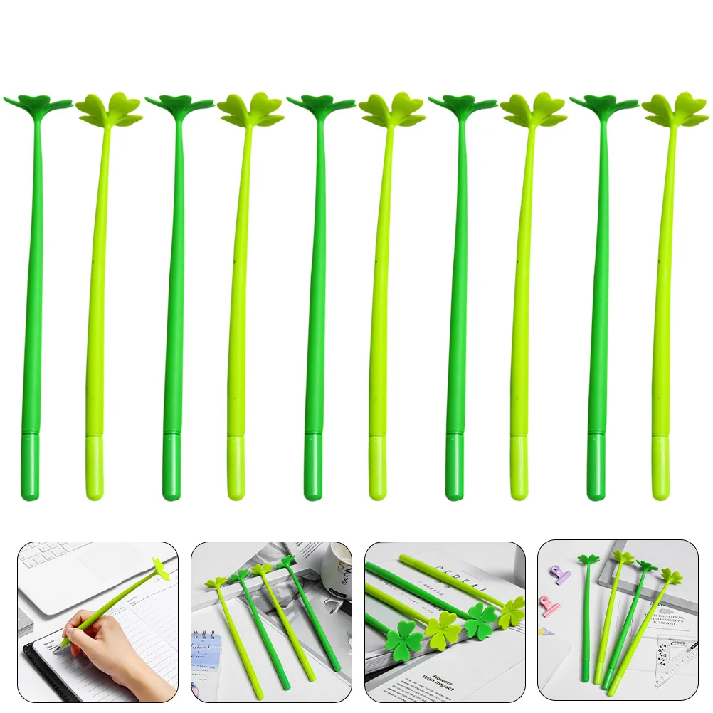 

10 Pcs Pen Four-leaf Shape Pens Kawaii Note Taking Clovers The Flowers Gel Ink