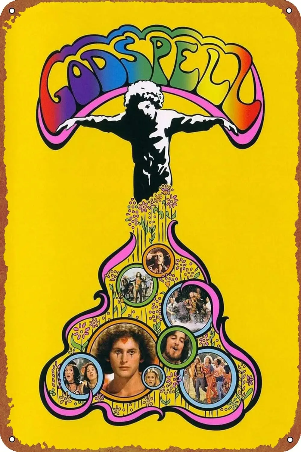 Постер фильма «Библия» (Godspell), винтажная жестяная табличка для бара, офиса, дома, декор для стен, подарок, ретро-металлическая табличка 12 x 8 дюймов (art.: 3920da022ed78) - 3920da022ed78