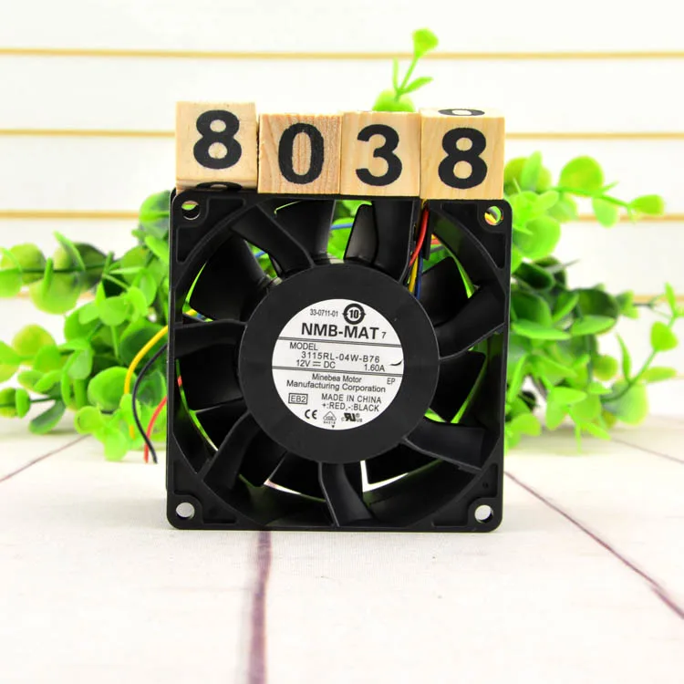 Новинка для NMB 8 см 3115RL-04W-B76 8038 12В 1.60A материнская плата Pwm регулирование скорости большой объем воздуха вентилятор