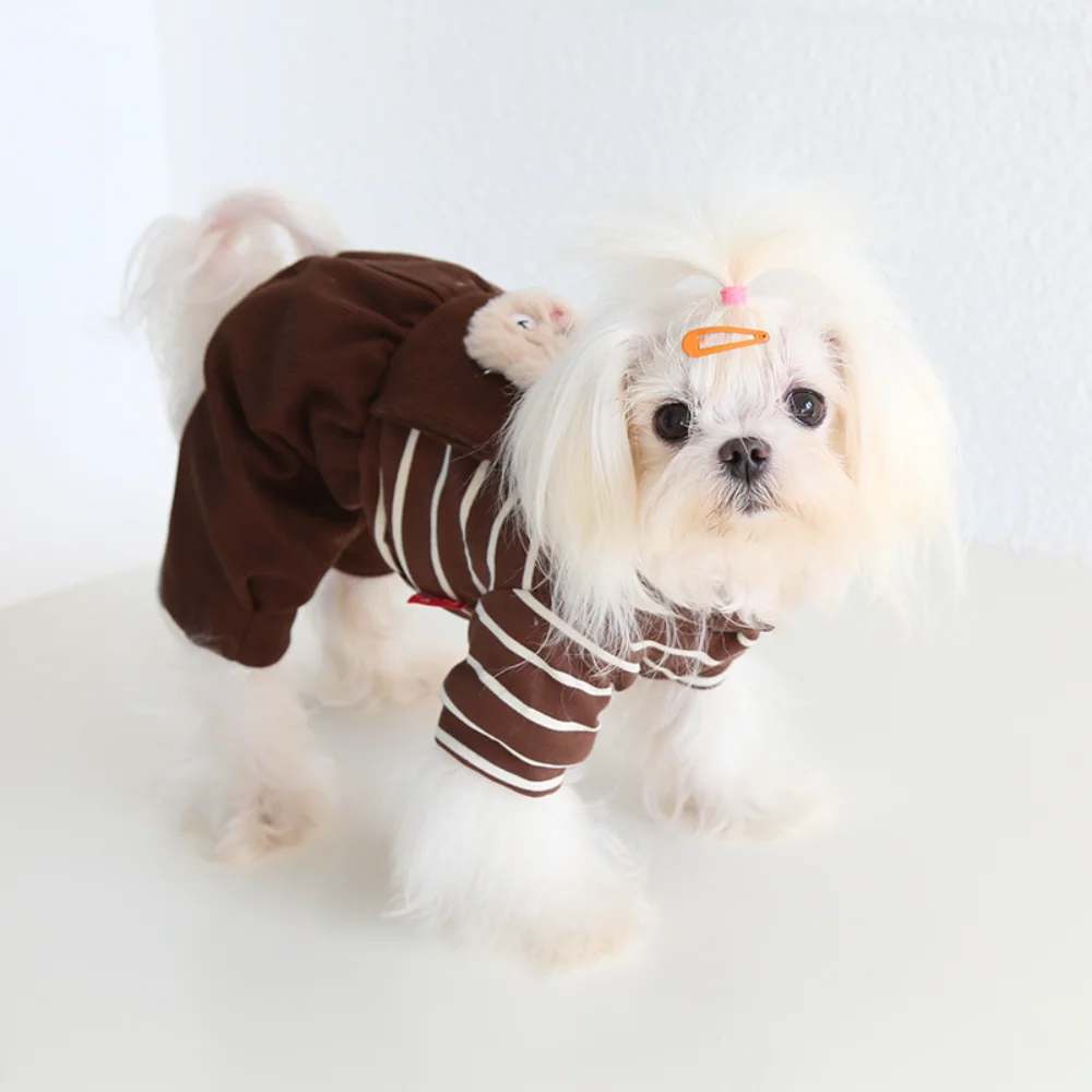 

Pet Clothes Warm Jumpsuit Small Dog Winter Autumn Cartoon Cute Sweater Puppy Sweet Wool Coat Cat Fashion Jacket Poodle Yorkshire