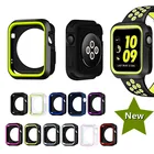 Двухцветный мягкий чехол для Apple Watch 7 6 5 4 3 2 SE 41 45 мм 44 мм 42 мм 40 мм, силиконовые защитные чехлы для IWatch серии 38 мм