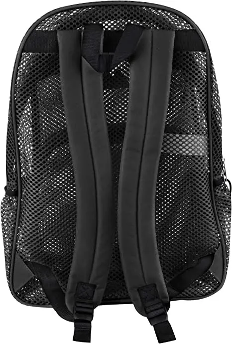 Unisex Collapsible Mesh Backpacks for School, Beach - Backpack with Reflective Strip and Wire Frame for Support - Black