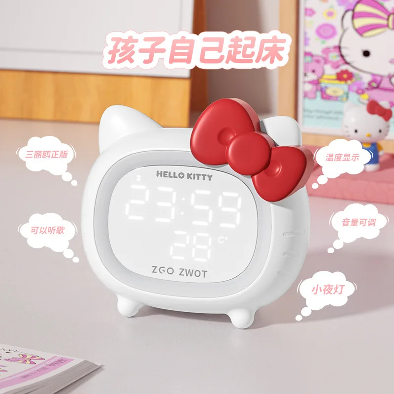 Кавайный будильник Sanrio с bluetooth-динамиком для украшения спальни студента, ребенка, умной девочки.