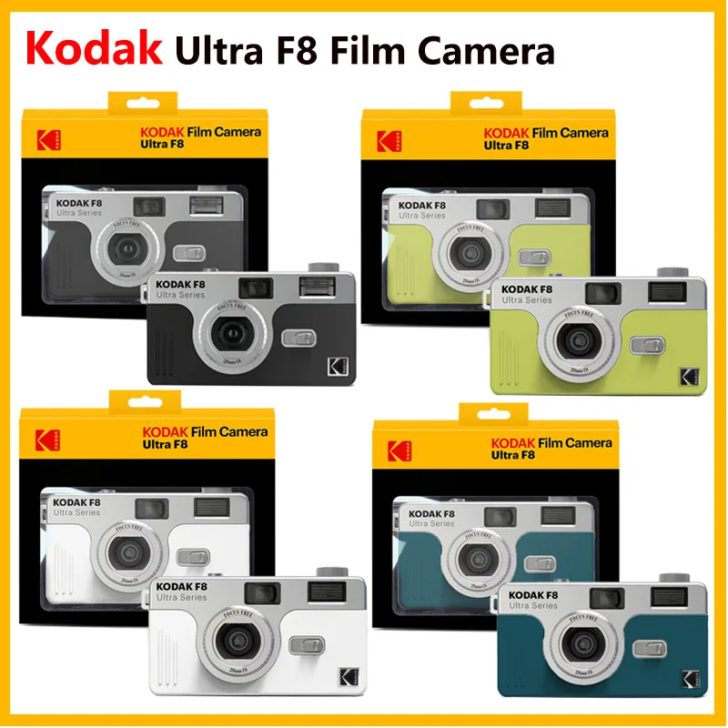 Фото Новая пленочная камера Kodak Ultra F8, 35 мм Kodak, бесплатная многоразовая встроенная вспышка, портативная камера в нескольких упаковках ﻿ + Цветная пленка №1