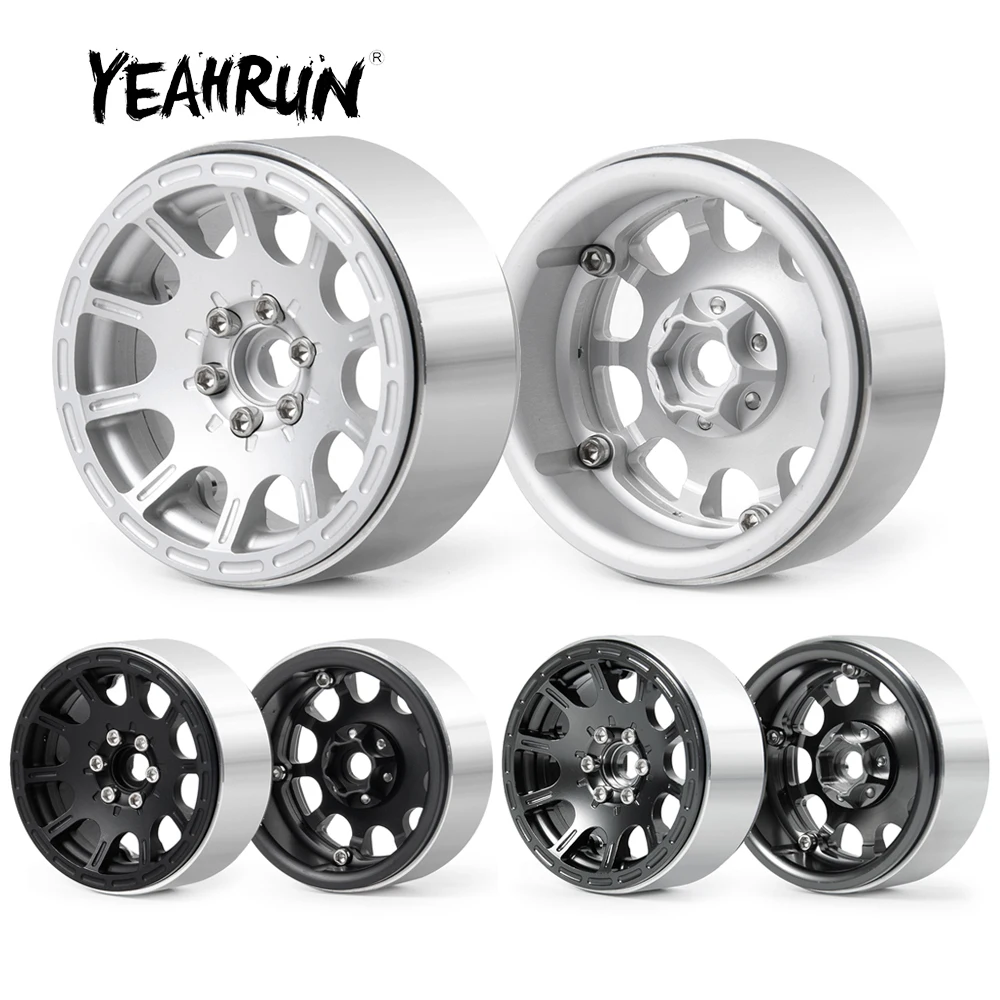 

YEAHRUN 4Pcs Aluminum Alloy Beadlock 2.2inch 30.5mm Wheel Rim Hubs for Traxxas TRX4 Axial Wraith 90018 1/10 RC Crawler Car Parts