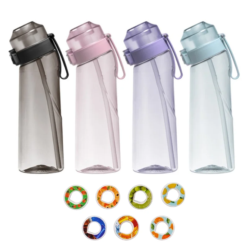 

650ml Air Flavour Water Bottle Joy with Taste Pods Tritan Fruity Extract Ring 0 Sugar 0 Calories Outdoor Sports Kettle