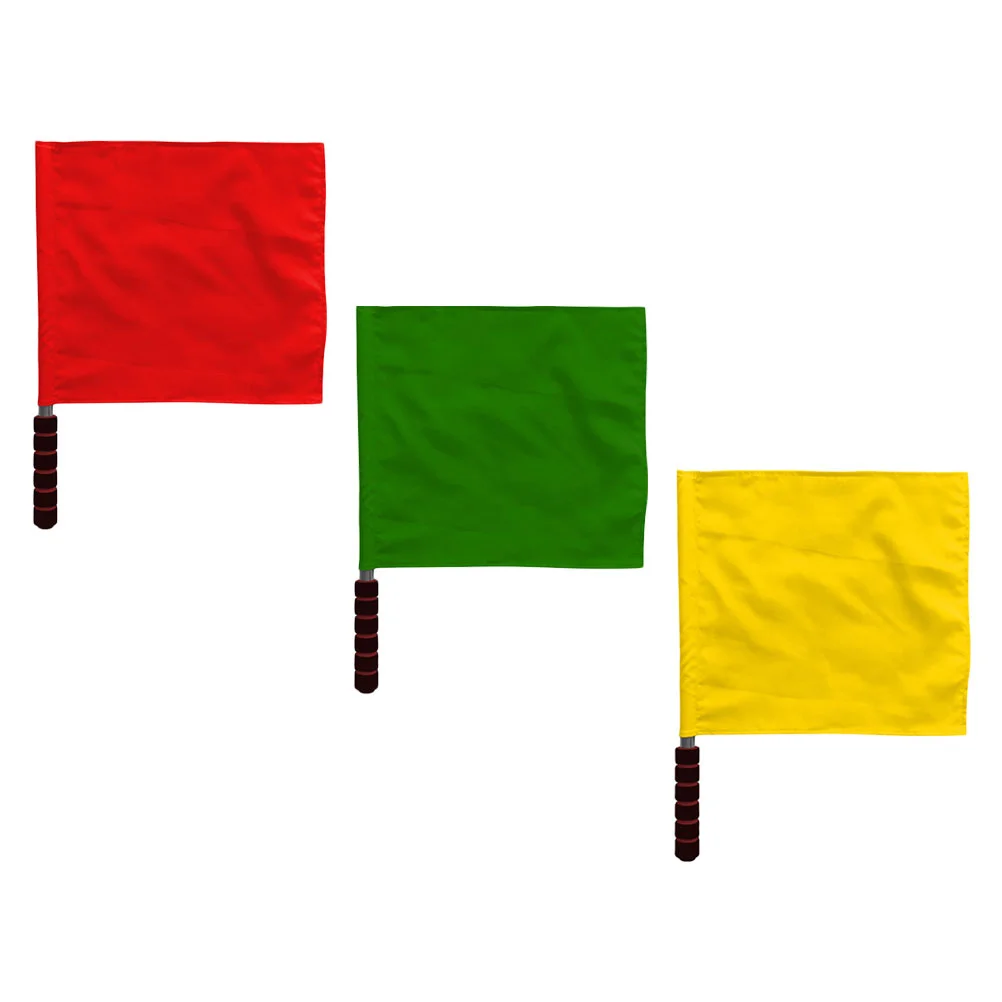

3pcs Course Competition Flags Hand Waving Flags Referee Flags Cheer Flags
