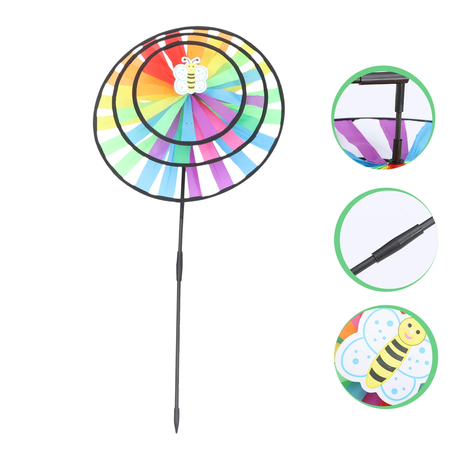 

3 Pcs Three-layer Turntable Windmill Outdoor Metal Decorsationsations Kids Toy Cloth Decorations Adorable Cartoon Garden Child