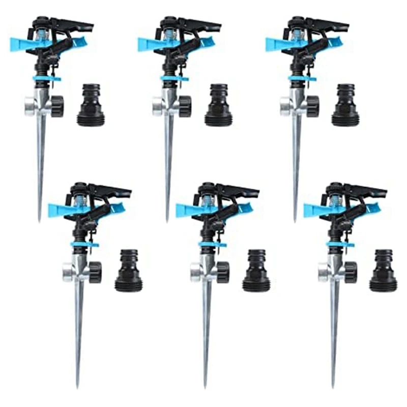 

Pulsating Impact Sprinkler With 3/4Inch Hose Male Adapters 360 Degree Adjustable Pulsating Sprinkler For Lawn Irrigation