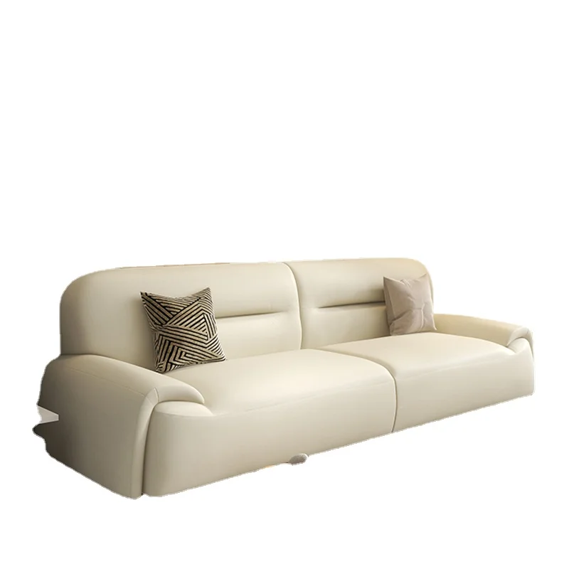 

Современный минималистичный кожаный диван Wyj для гостиной в маленькой квартире с котом и царапинами, прямое сиденье для дома на три или четыре места
