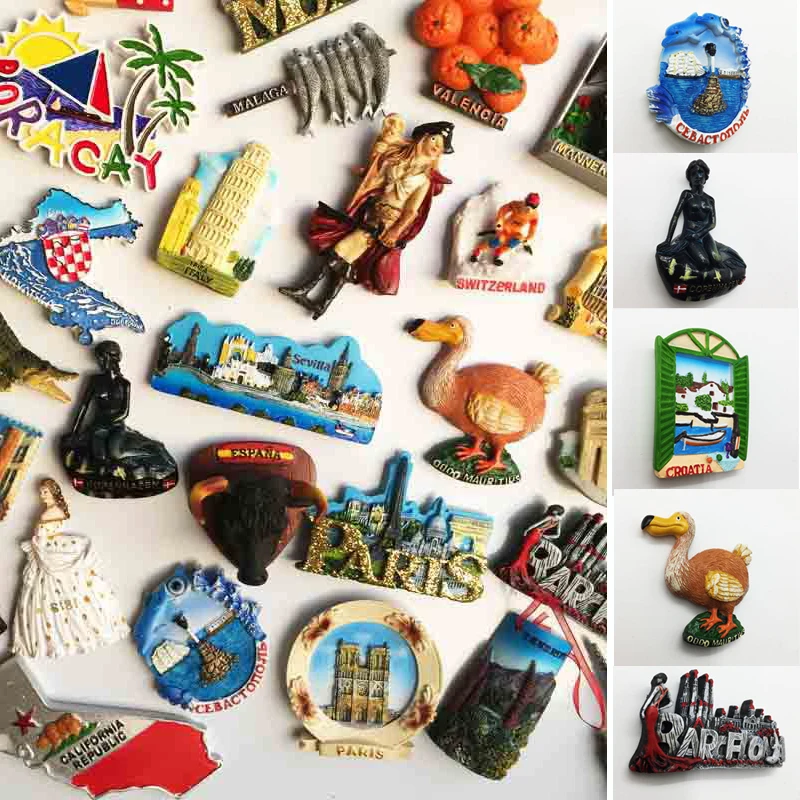 

World Cultural Landscape Fridge Magnets Tourism Souvenir Painted Magnetic Refrigerator Paste Kitchen Decoration Crafts Hand Gift