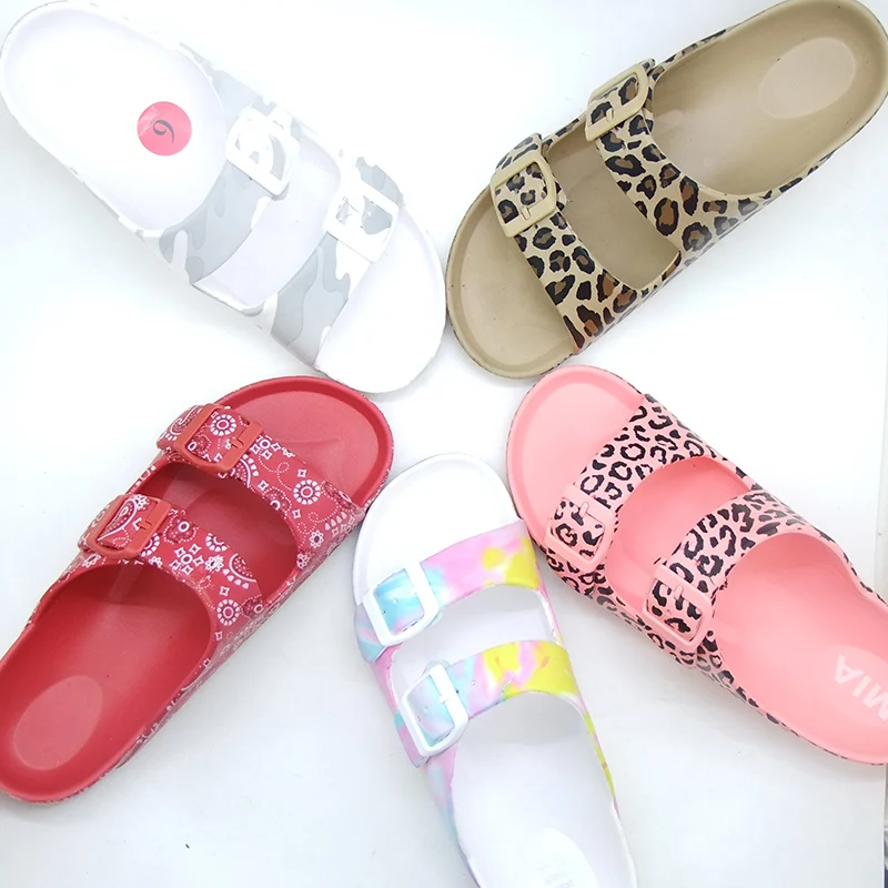 

Printing Double Buckle Slippers Soft Beach Shoes for Summer Indoor Home Non-slip Sandals Flip-flops EVA Shoes Woman Jelly Shoes