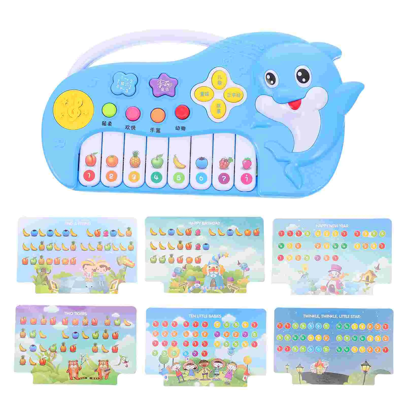 

Cartoon Electronic Dolphin Piano Educational for Toddlers