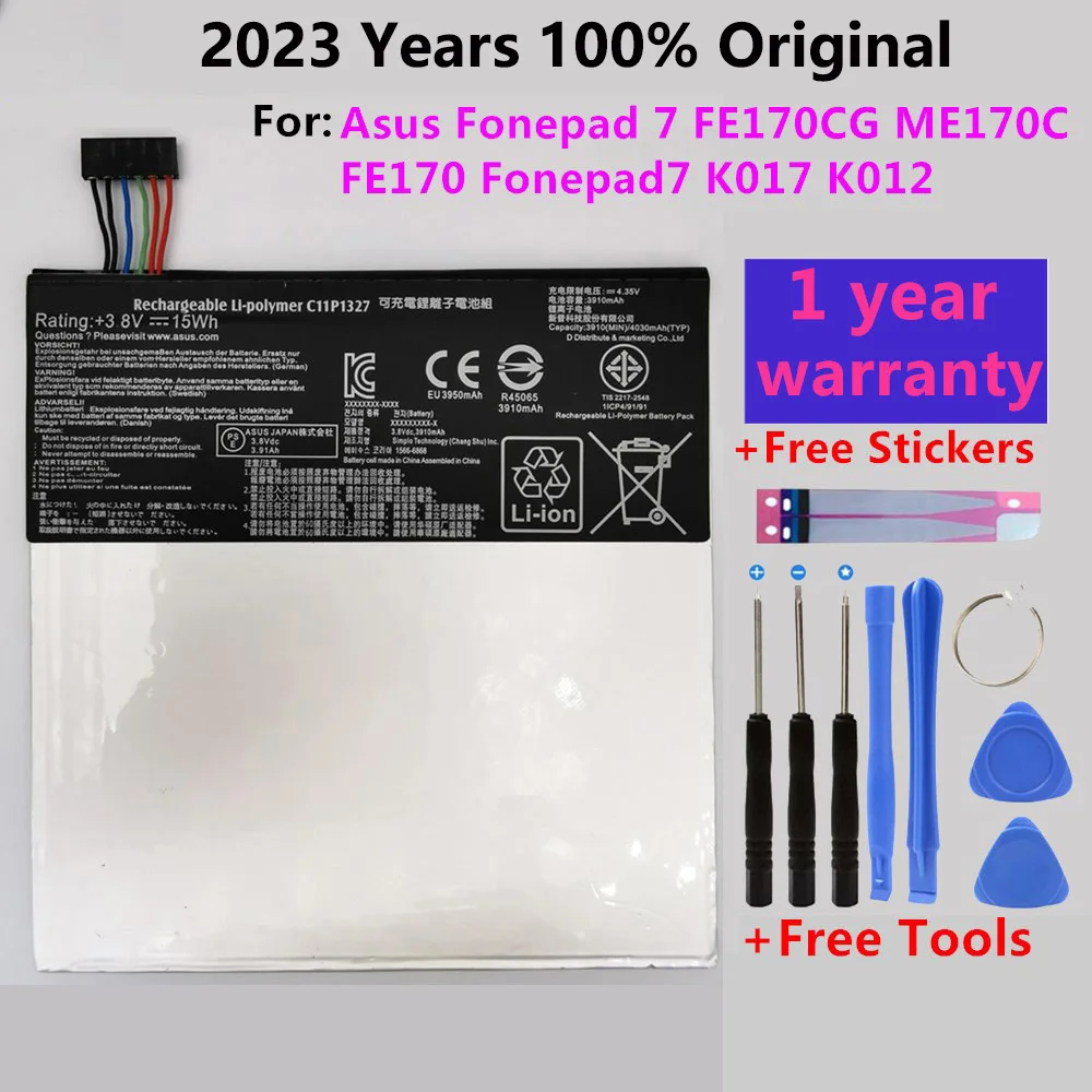 

High Quality 3910mAh C11P1327 battery for Asus Fonepad 7 FE170CG ME170C FE170 Fonepad7 K017 K012 Tablet Battery+Gift Tools