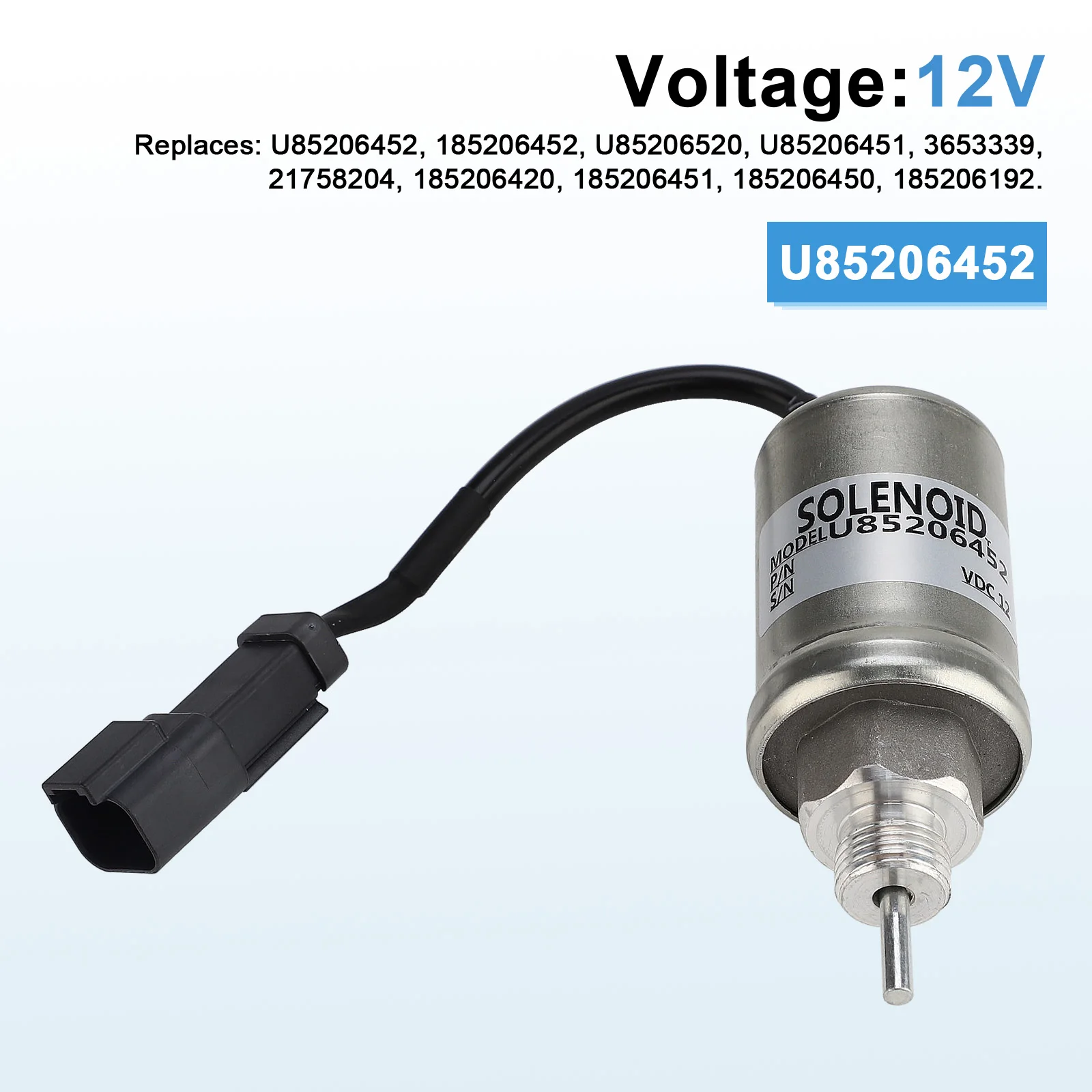 Серебристый топливный запорный электромагнитный клапан U85206452/U85206451 12 В подходит