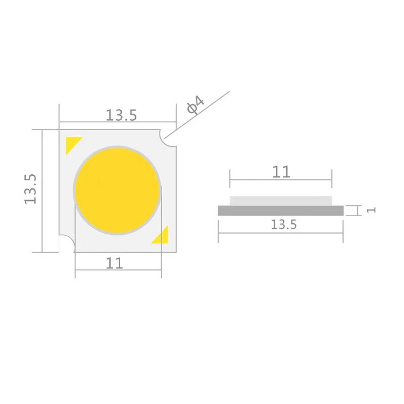 Фото Светодиодный чип-матрица High CRI Ra98 COB 020 SDCM3 13*13 мм 3 Вт 5 Вт 10 Вт 15 Вт 18 Вт 30 Вт Теплый белый чип Лампа SpotLight Даунлайт Аксессуары №2