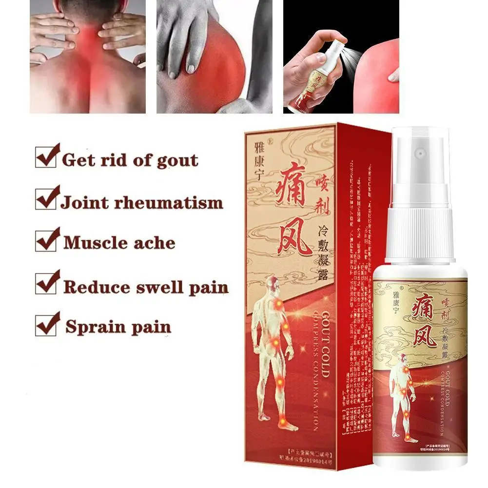

1pcs/Box Gout Treatment Spray 60ml Relieve Joint Pain Reduce Swelling and Remove Blood Stasis Medical Sprayer Health Care Liquid
