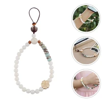 beads mobile lanyard wrist strap flower keychain pendant hanging ropes anti lost id lanyards for diy case accessories