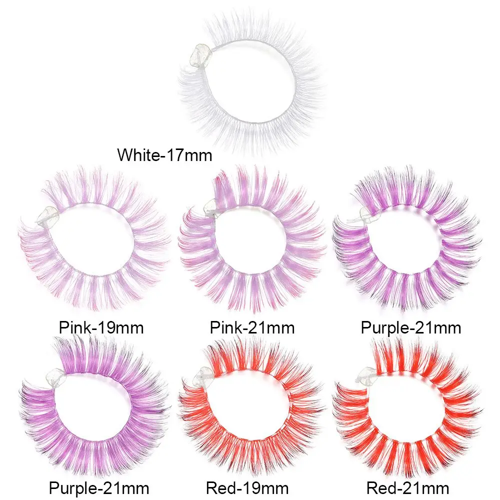 Eye Makeup Tool Ombre Color Eyelash Beam Clusters Red White Pink Cluster Eyelashes Individual Lashes Half Segment images - 6